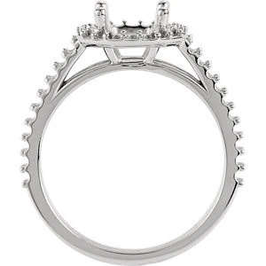 Cubic Zirconia Engagement Ring- The Kristy (1.5 Carat Round Halo-Style with Split-Band Pave) - Image 6
