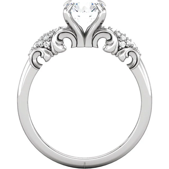 Cubic Zirconia Engagement Ring- The Tamara (1.5 Carat Round Sculptural Grape-Bunch) - Image 4