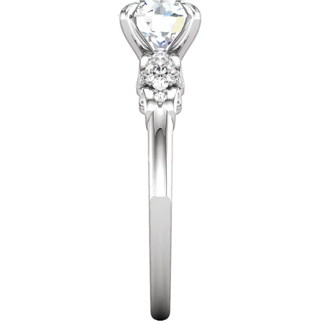 Cubic Zirconia Engagement Ring- The Tamara (1.5 Carat Round Sculptural Grape-Bunch) - Image 6