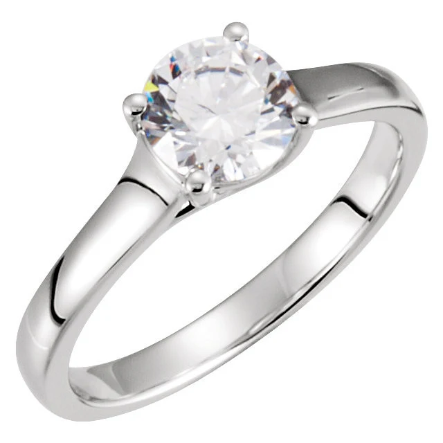 Cubic Zirconia Engagement Ring- The Cynthia (1 Carat Round Solitaire) - Image 3