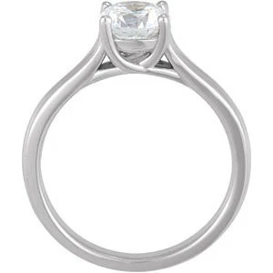 Cubic Zirconia Engagement Ring- The Cynthia (1 Carat Round Solitaire) - Image 4