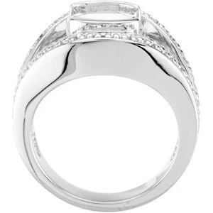 Cubic Zirconia Engagement Ring- The Sallie (3.14 TCW Oval Cut Center with Round Channel Split Band) - Image 4