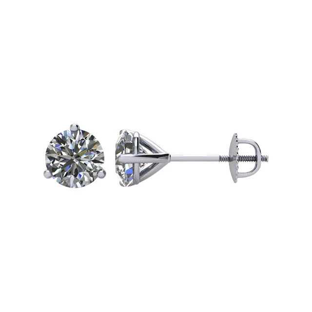 Cubic Zirconia Earrings-  Customizable 3 Prong Round CZ Stud Earring (single earring) - Image 4