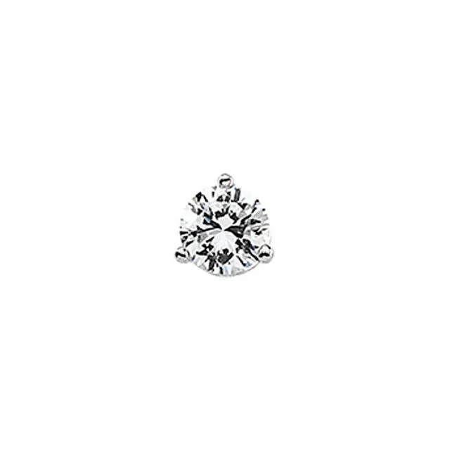 Cubic Zirconia Earrings-  Customizable 3 Prong Round CZ Stud Earring (single earring) - Image 5