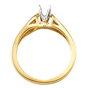 Cubic Zirconia Engagement Ring- The Angelica (0.20 CT Round Stackable Solitaire with Sleek Band and Heart Motif) - Image 4