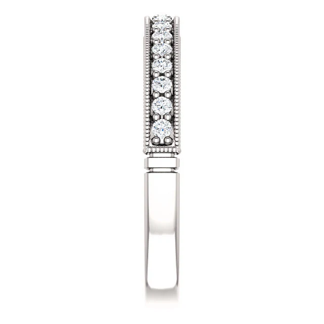 Cubic Zirconia Anniversary Ring Band, Style 04-46 (0.25 TCW Round Pave) - Image 5