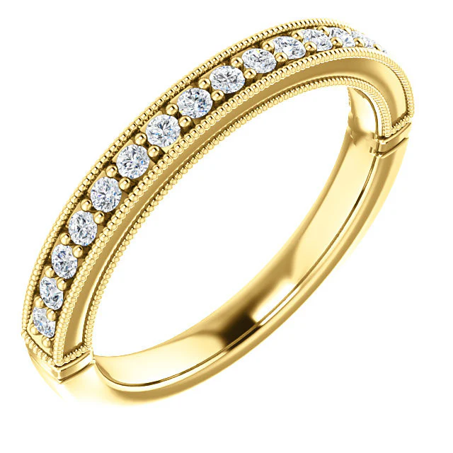 Cubic Zirconia Anniversary Ring Band, Style 04-46 (0.25 TCW Round Pave) - Image 6