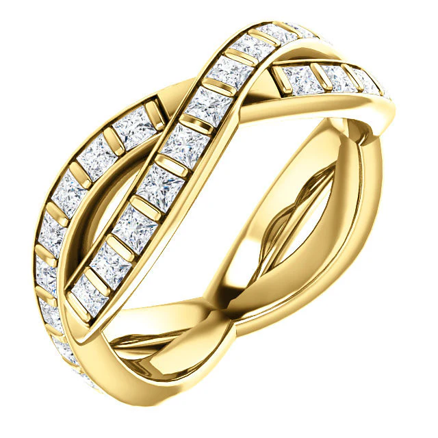 Cubic Zirconia Anniversary Ring Band, Style 05-39 (Inifinity Inspired Round or Square Eternity Band) - Image 11