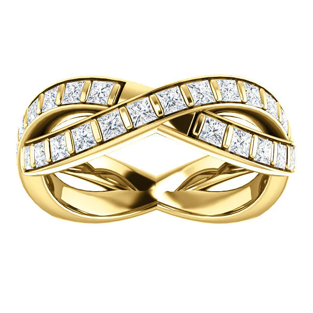 Cubic Zirconia Anniversary Ring Band, Style 05-39 (Inifinity Inspired Round or Square Eternity Band) - Image 13