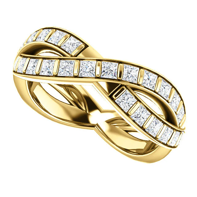 Cubic Zirconia Anniversary Ring Band, Style 05-39 (Inifinity Inspired Round or Square Eternity Band) - Image 15