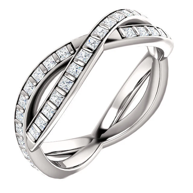 Cubic Zirconia Anniversary Ring Band, Style 05-39 (Inifinity Inspired Round or Square Eternity Band) - Image 16