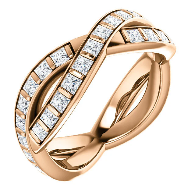 Cubic Zirconia Anniversary Ring Band, Style 05-39 (Inifinity Inspired Round or Square Eternity Band) - Image 18