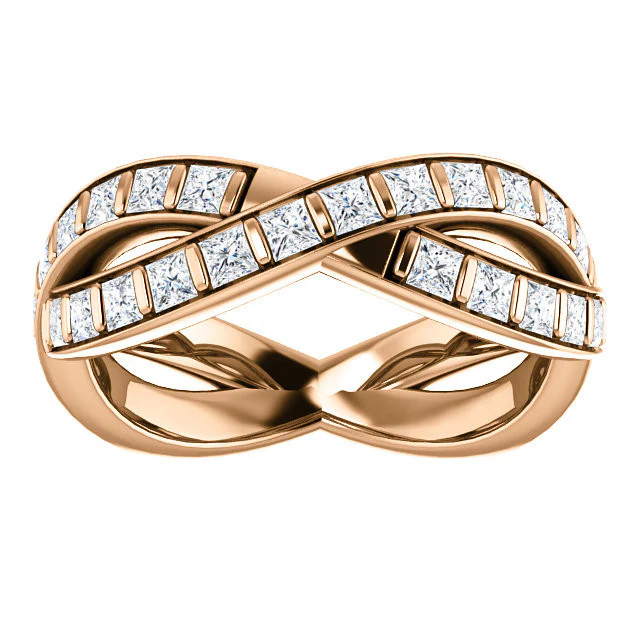 Cubic Zirconia Anniversary Ring Band, Style 05-39 (Inifinity Inspired Round or Square Eternity Band) - Image 19