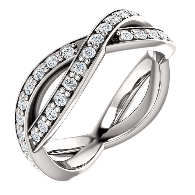 Cubic Zirconia Anniversary Ring Band, Style 05-39 (Inifinity Inspired Round or Square Eternity Band) - Image 3