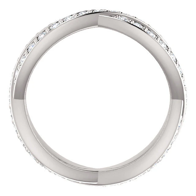 Cubic Zirconia Anniversary Ring Band, Style 05-39 (Inifinity Inspired Round or Square Eternity Band) - Image 4