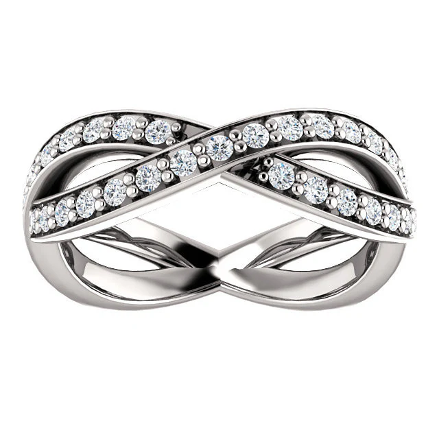 Cubic Zirconia Anniversary Ring Band, Style 05-39 (Inifinity Inspired Round or Square Eternity Band) - Image 5