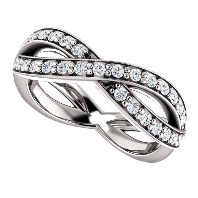 Cubic Zirconia Anniversary Ring Band, Style 05-39 (Inifinity Inspired Round or Square Eternity Band) - Image 7