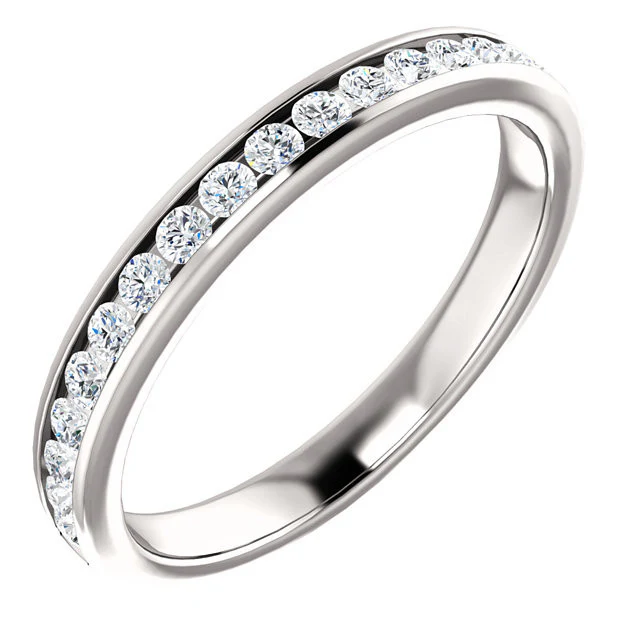 Cubic Zirconia Anniversary Ring Band, Style 04-60 (0.50 TCW Round Channel) - Image 3