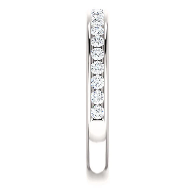 Cubic Zirconia Anniversary Ring Band, Style 04-60 (0.50 TCW Round Channel) - Image 6