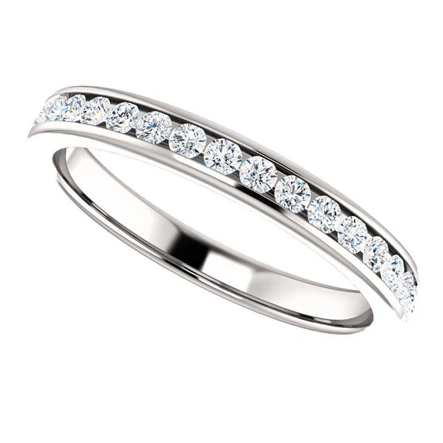 Cubic Zirconia Anniversary Ring Band, Style 04-60 (0.50 TCW Round Channel) - Image 7