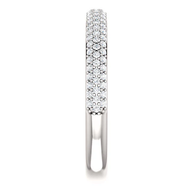 Cubic Zirconia Anniversary Ring Band, Style 05-20 (0.50 TCW Round Pave) - Image 10