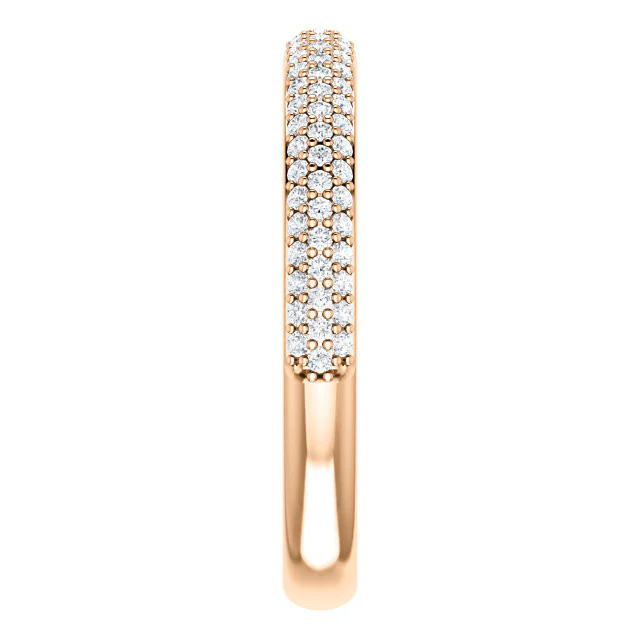 Cubic Zirconia Anniversary Ring Band, Style 05-20 (0.50 TCW Round Pave) - Image 11