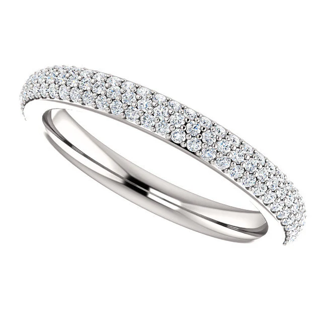 Cubic Zirconia Anniversary Ring Band, Style 05-20 (0.50 TCW Round Pave) - Image 12