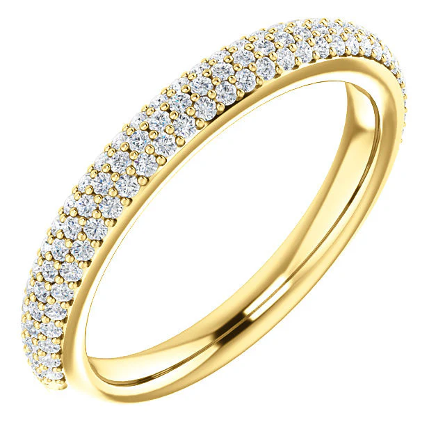 Cubic Zirconia Anniversary Ring Band, Style 05-20 (0.50 TCW Round Pave) - Image 4