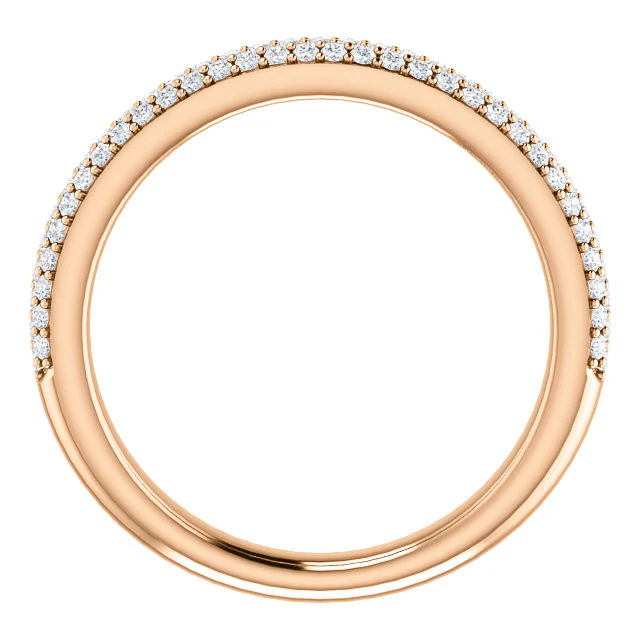 Cubic Zirconia Anniversary Ring Band, Style 05-20 (0.50 TCW Round Pave) - Image 6