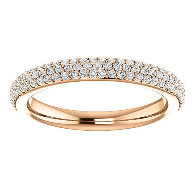 Cubic Zirconia Anniversary Ring Band, Style 05-20 (0.50 TCW Round Pave) - Image 9