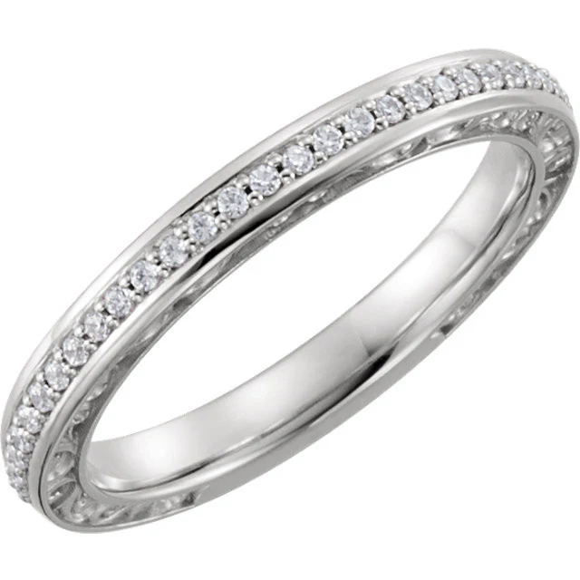 Cubic Zirconia Anniversary Ring Band, Style 03-86 (0.15 TCW Round Prong) - Image 3