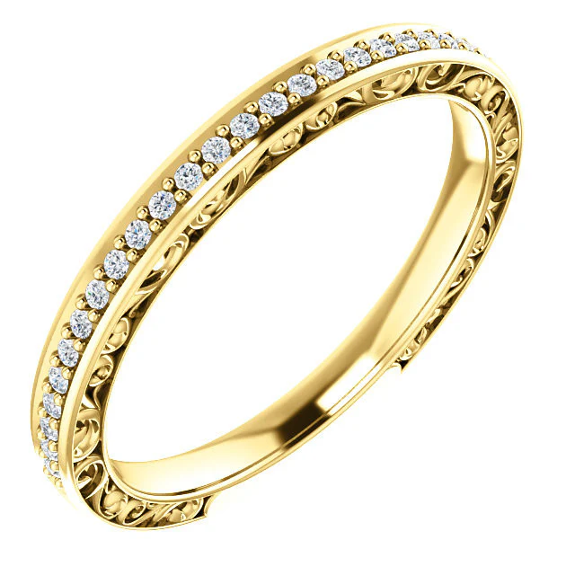 Cubic Zirconia Anniversary Ring Band, Style 03-86 (0.15 TCW Round Prong) - Image 4