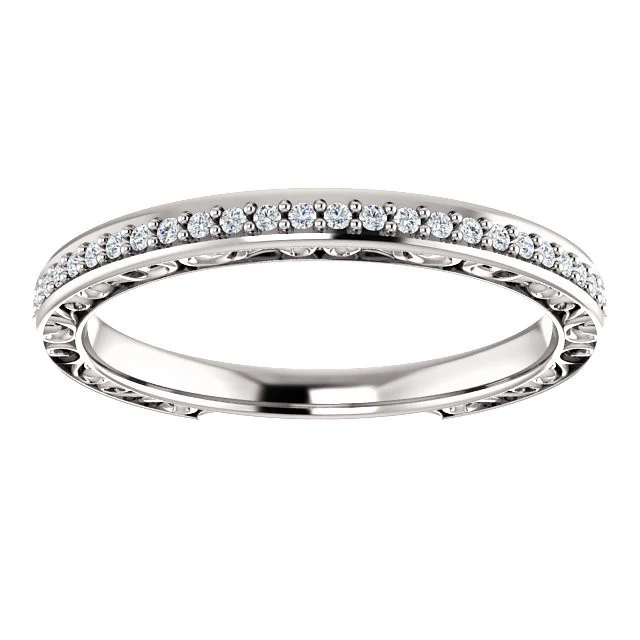 Cubic Zirconia Anniversary Ring Band, Style 03-86 (0.15 TCW Round Prong) - Image 8