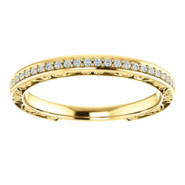 Cubic Zirconia Anniversary Ring Band, Style 03-86 (0.15 TCW Round Prong) - Image 9