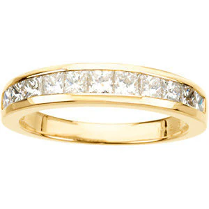 Cubic Zirconia Anniversary Ring Band, Style 05-26 (1.10 TCW Princess Channel) - Image 3