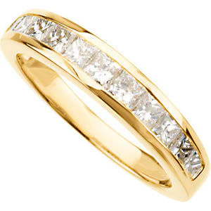 Cubic Zirconia Anniversary Ring Band, Style 05-26 (1.10 TCW Princess Channel) - Image 6