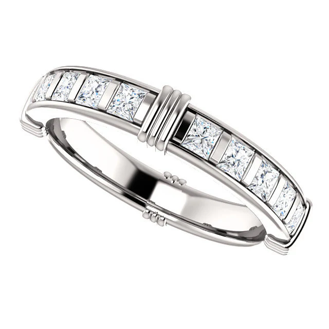Cubic Zirconia Anniversary Ring, Style 03-94 (Customizable Round or Princess Eternity Band) - Image 10