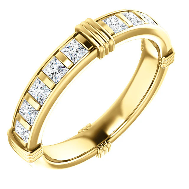 Cubic Zirconia Anniversary Ring, Style 03-94 (Customizable Round or Princess Eternity Band) - Image 11