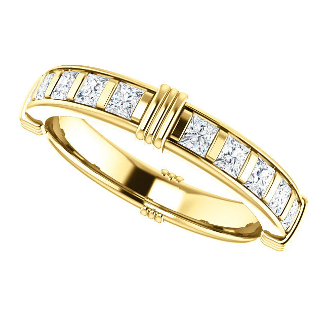 Cubic Zirconia Anniversary Ring, Style 03-94 (Customizable Round or Princess Eternity Band) - Image 14