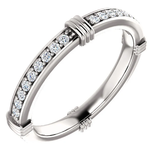 Cubic Zirconia Anniversary Ring, Style 03-94 (Customizable Round or Princess Eternity Band) - Image 3