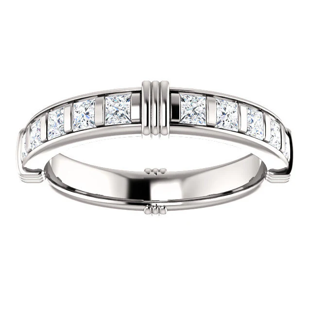 Cubic Zirconia Anniversary Ring, Style 03-94 (Customizable Round or Princess Eternity Band) - Image 8