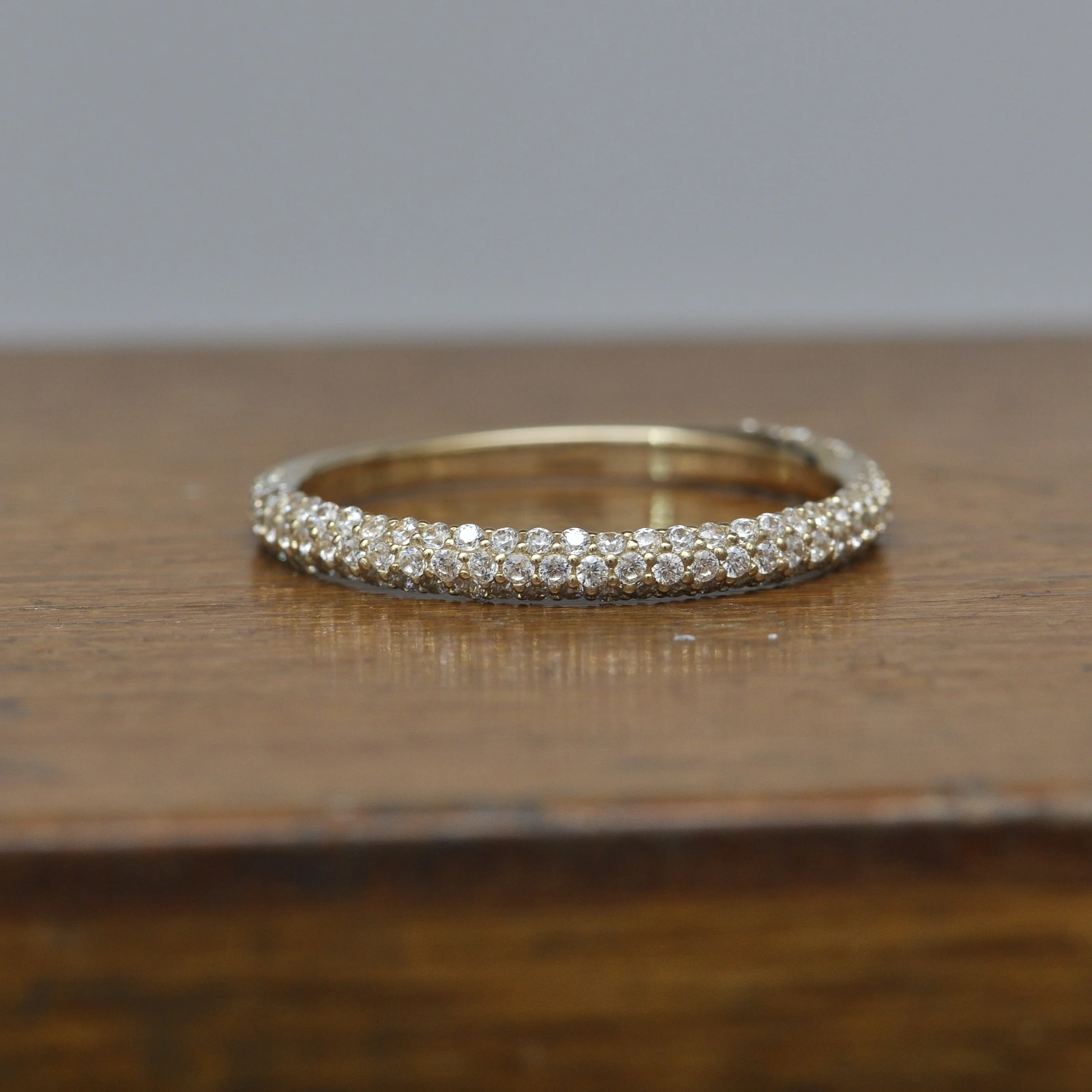 Cubic Zirconia Anniversary Ring Band, Style 04-20 (0.60 TCW Round Pave Band) - Image 4