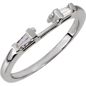Cubic Zirconia Anniversary Ring Band, Style 108-02 (0.16 TCW Twin Baguettes) - Image 4