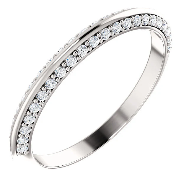 Cubic Zirconia Anniversary Ring Band, Style 121-811 Round Pave (0.25 TCW) - Image 4
