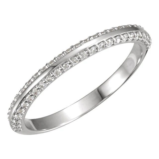 Cubic Zirconia Anniversary Ring Band, Style 121-811 Round Pave (0.25 TCW) - Image 5