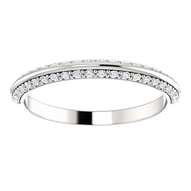 Cubic Zirconia Anniversary Ring Band, Style 121-811 Round Pave (0.25 TCW) - Image 7