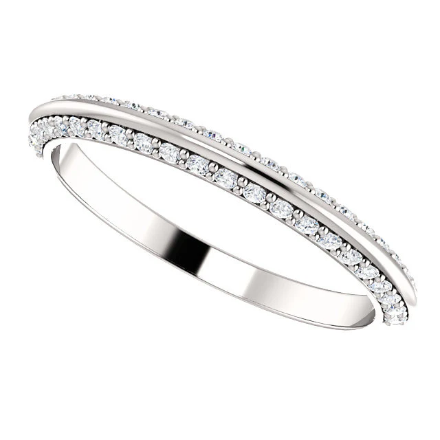 Cubic Zirconia Anniversary Ring Band, Style 121-811 Round Pave (0.25 TCW) - Image 9