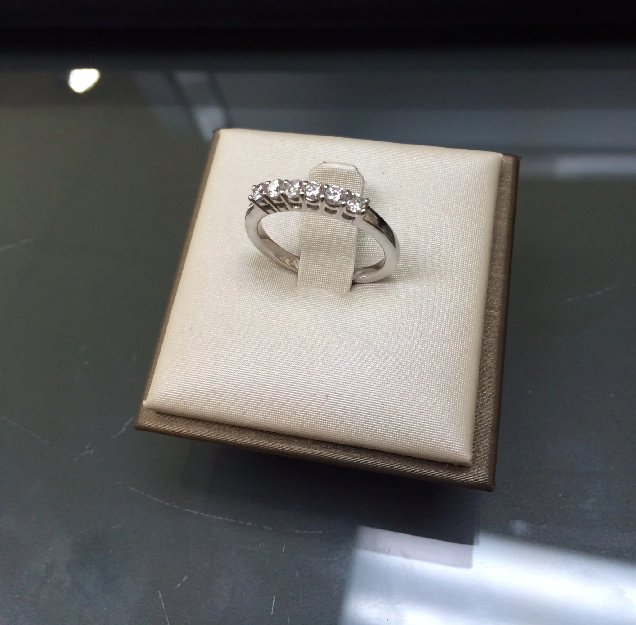 Cubic Zirconia Anniversary Ring Band, Style 12-11 (0.50 TCW 6-stone Round Prong) - Image 3