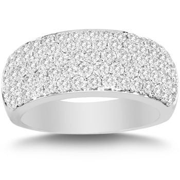 Cubic Zirconia Anniversary Ring Band, Style 1537 (Five Row Round Cut Wide Band) - Image 2