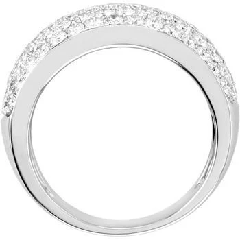 Cubic Zirconia Anniversary Ring Band, Style 1537 (Five Row Round Cut Wide Band) - Image 4